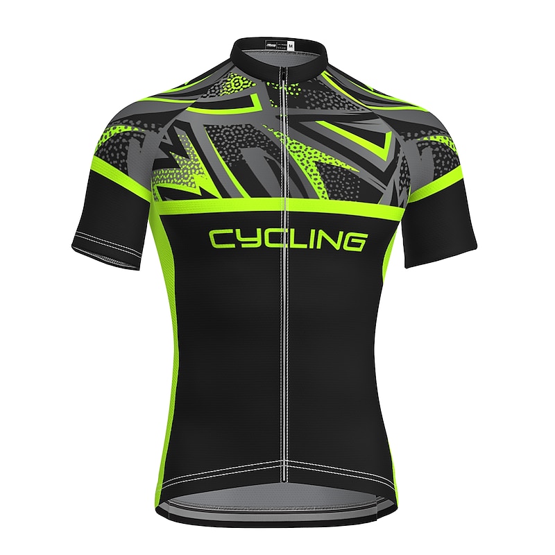Men's Cycling Jersey Geometric Patterned Funny Short Sleeve Bike Jersey Top with 3 Rear Pockets Mountain Bike MTB Road Bike Cycling Quick Dry Soft Reflective Strips Back Pocket Sports Yellow Red Blue4