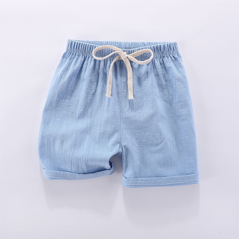 Boys 3D Solid Color Pants Shorts Basic Kids 2-9 Years School2