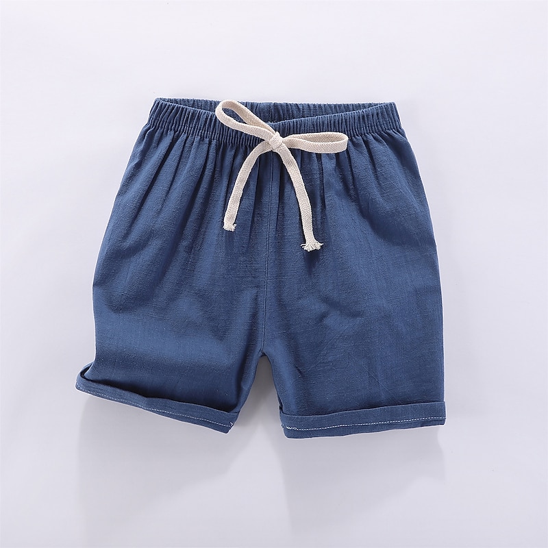 Boys 3D Solid Color Pants Shorts Basic Kids 2-9 Years School3