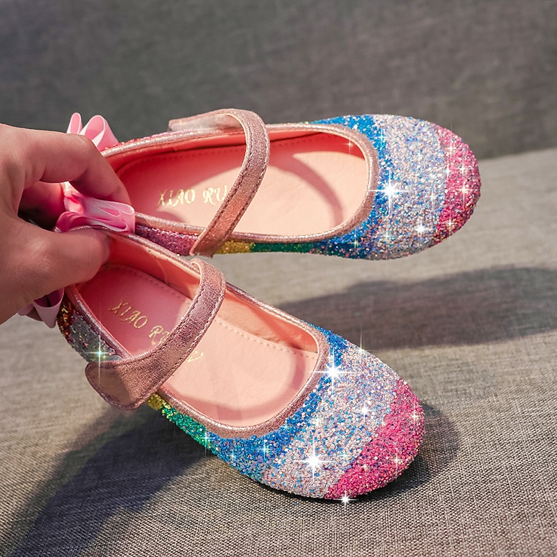 Girls' Flats Mary Jane Glitters PU Sequined Jeweled Toddler Little Kids(4-7ys) Big Kids(7years +) Pink Black3
