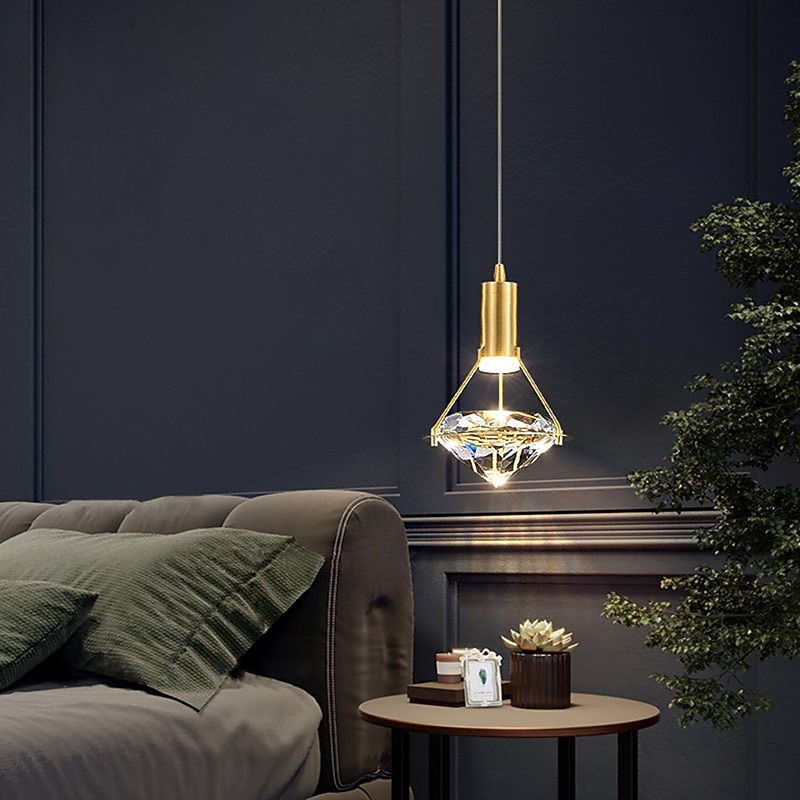 10 cm LED Pendant Light Crystal Modern Nordic Diamond Design Metal Electroplated LED 110-120V 220-240V2