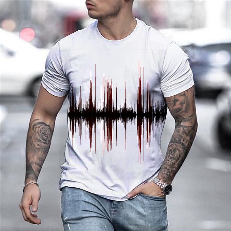 Men's Graphic 3D Shirt T Shirt Short Sleeve T shirt 3D Print Round Neck Shirt Streetwear Daily Going out Black-White Black White Clothing Apparel Plus Size Normal S M L XL XXL 3XL 4XL2