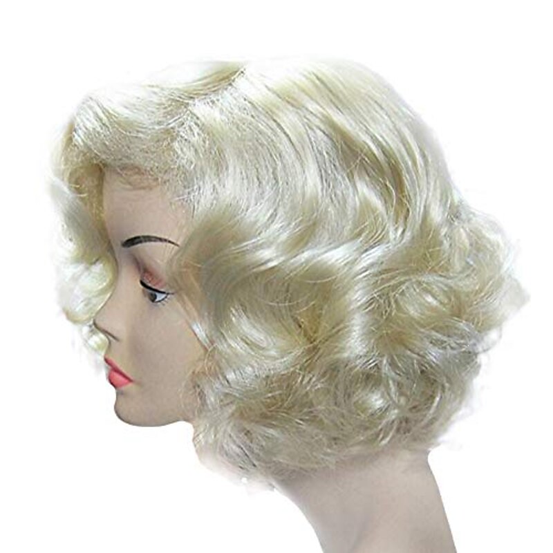 Roaring 20S Wig Women's Monroe Wig Synthetic Blonde Short Wave（Note： Cap Size Is Average） Halloween Wigs2
