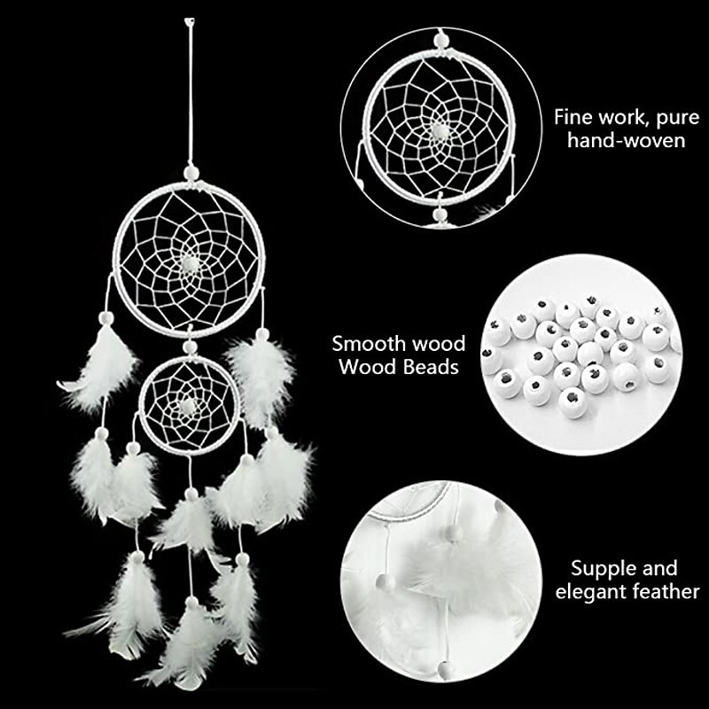 Boho Dream Catcher Handmade Gift Wall Hanging Decor Art Ornament Craft Feather For Kids Bedroom Wedding Festival 46*11cm2