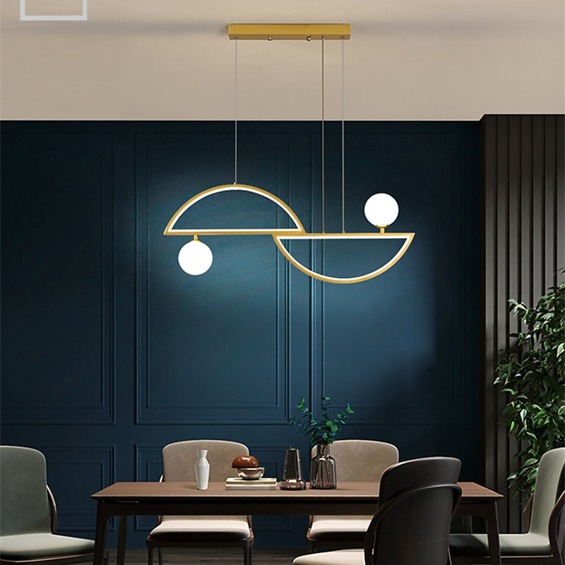 80 cm LED Pendant Light Dimmable Island Light Nordic Black Gold Metal Artistic Style Stylish Island Painted Finishes Artistic LED 220-240V3