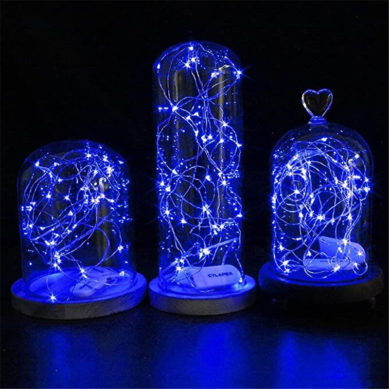 1m String Lights 10 LEDs 10pcs 1pc Blue Christmas New Year's Waterproof Party Decorative Batteries Powered4