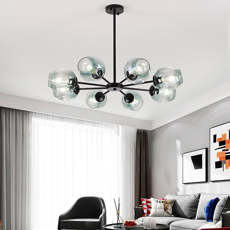 6-Light 8-Light 75-90-120 cm Sputnik Design Globe Design Chandelier Aluminum Glass Artistic Style Globe Geometrical Electroplated LED Nordic Style 110-120V 220-240V