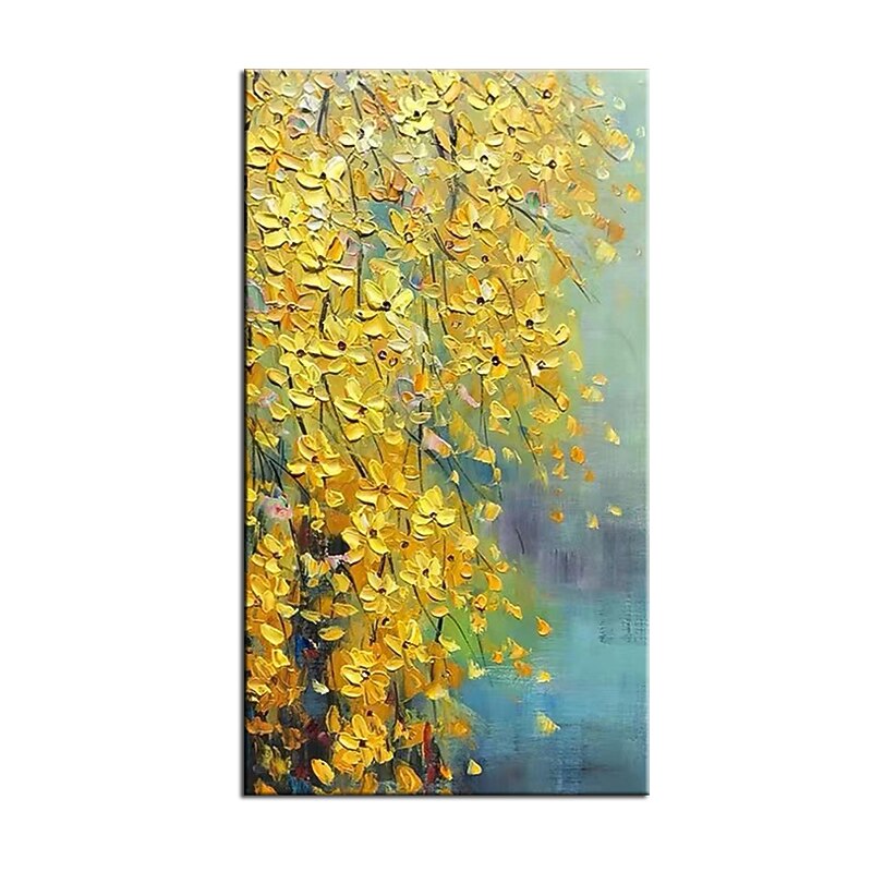 Oil Painting 100% Handmade Hand Painted Wall Art On Canvas Modern Landscape Plant Yellow Flowers Home Decoration Decor Rolled Canvas No Frame Unstretched3