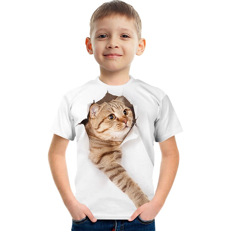Boys 3D Graphic Animal 3D Print T shirt Tee Short Sleeve 3D Print Summer Active Cute Basic Kids 3-12 Years School3