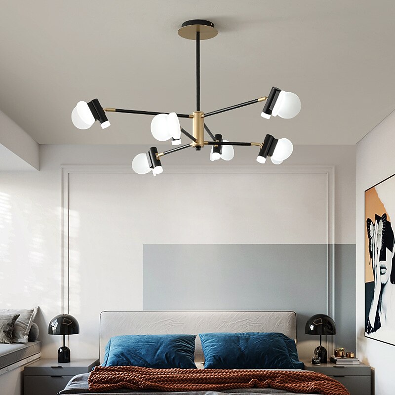 3/6/8/12 Heads LED Pendant Light Chandelier Modern Nordic Style Design Chandelier Layered Modern Art Style DIY Adjustable Rotary Ceiling Chandelier AC220-240V3