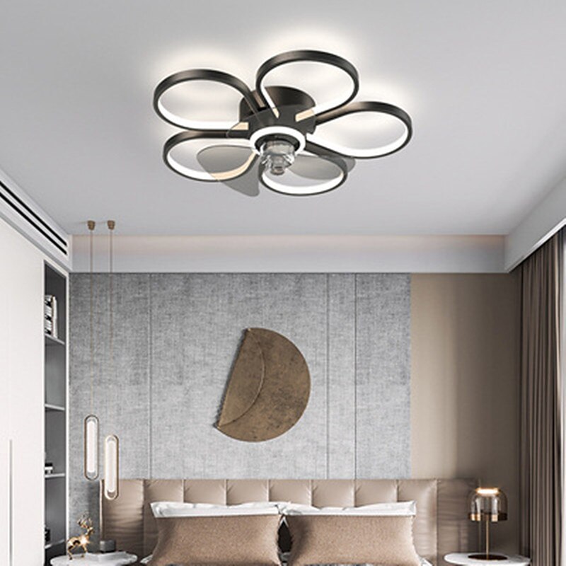 50 cm LED Ceiling Fan Light Includes Dimmable Version Geometric Shape Flower Design Ceiling Fan Metal Artistic Style Stylish Painted Finishes LED Modern 220-240V4