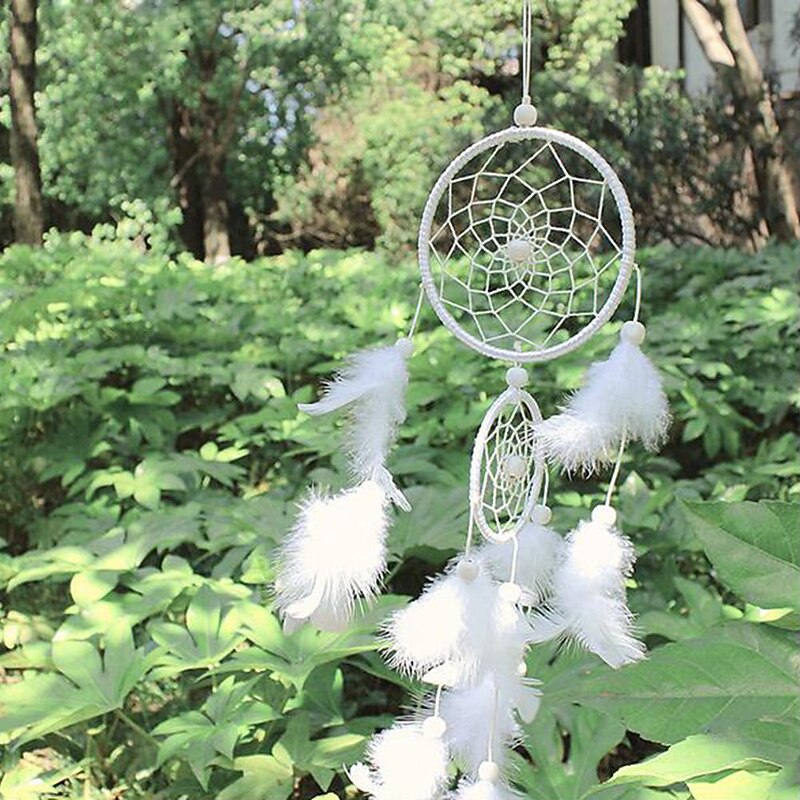 Boho Dream Catcher Handmade Gift Wall Hanging Decor Art Ornament Craft Feather For Kids Bedroom Wedding Festival 46*11cm4