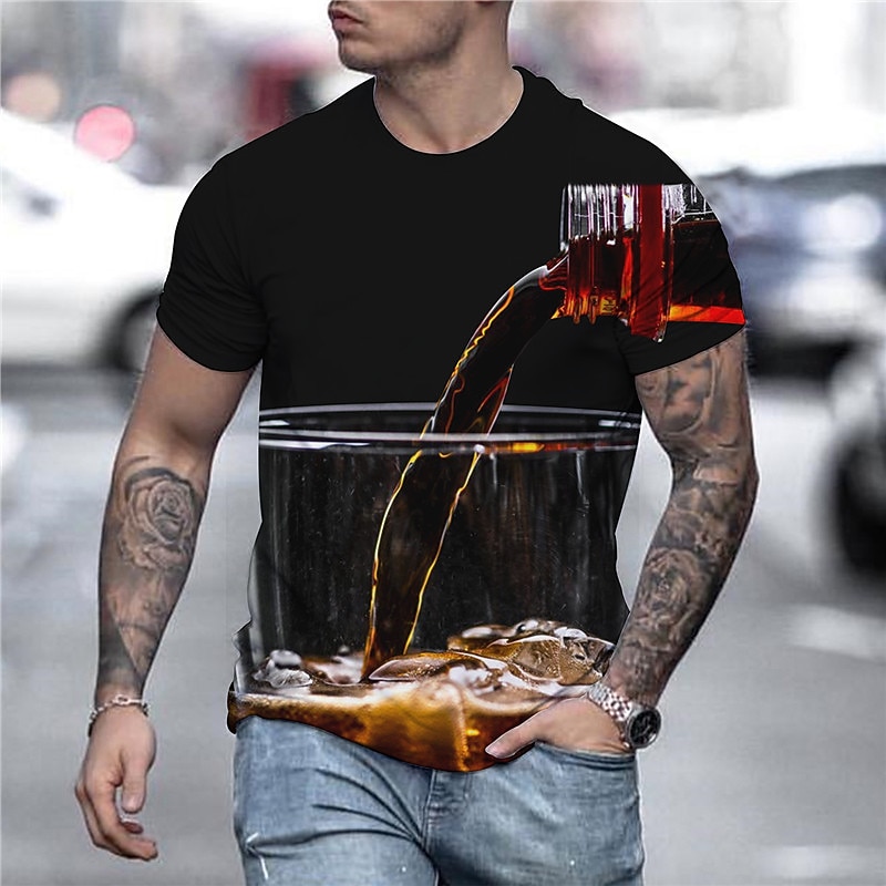 Men's Plus Size T shirt Tee Big and Tall Graphic Round Neck Short Sleeve Spring & Summer Basic Casual Comfortable Big and Tall Going out Weekend Tops4