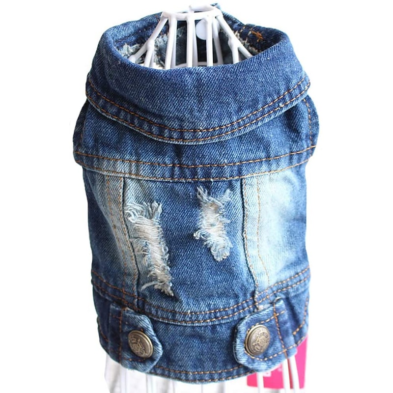Dog Coat Denim Jacket / Jeans Jacket Jacket Puppy Clothes Sports Casual Daily Winter Outdoor Dog Clothing