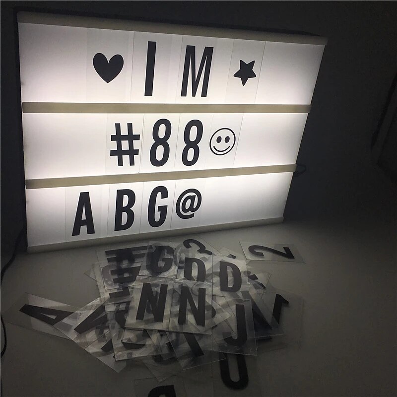 LED Combination Light Box Night Table Desk Lamp DC 5V DIY Letters Symbol Cards Decor USB or Battery Powered Message Boardfor Gift for Boy&Girls2