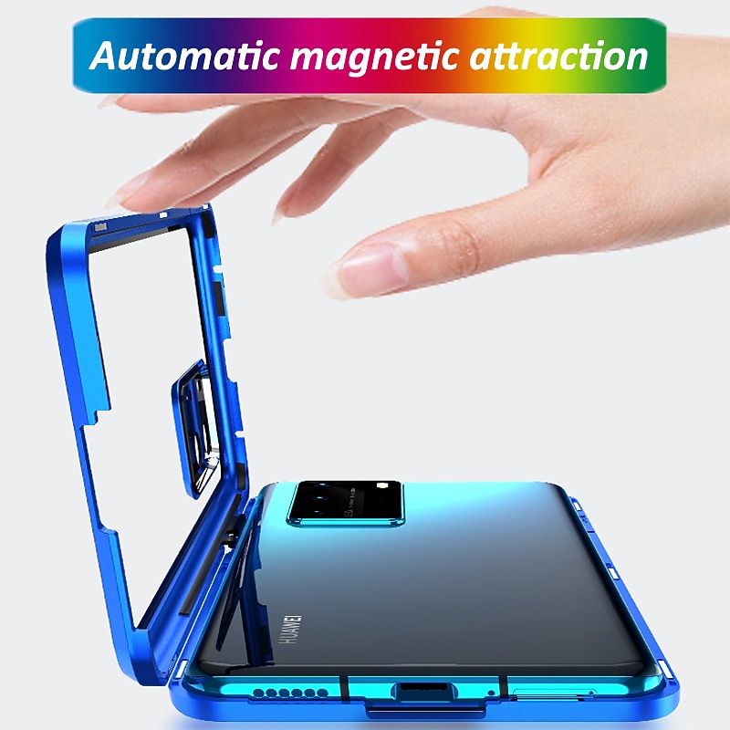 Phone Case For Samsung Galaxy S25 S23 S22 S21 Ultra Plus S20 Full Body Case Magnetic Adsorption Full Body Protective Double Sided Camera Lens Protector Transparent Tempered Glass Metal2
