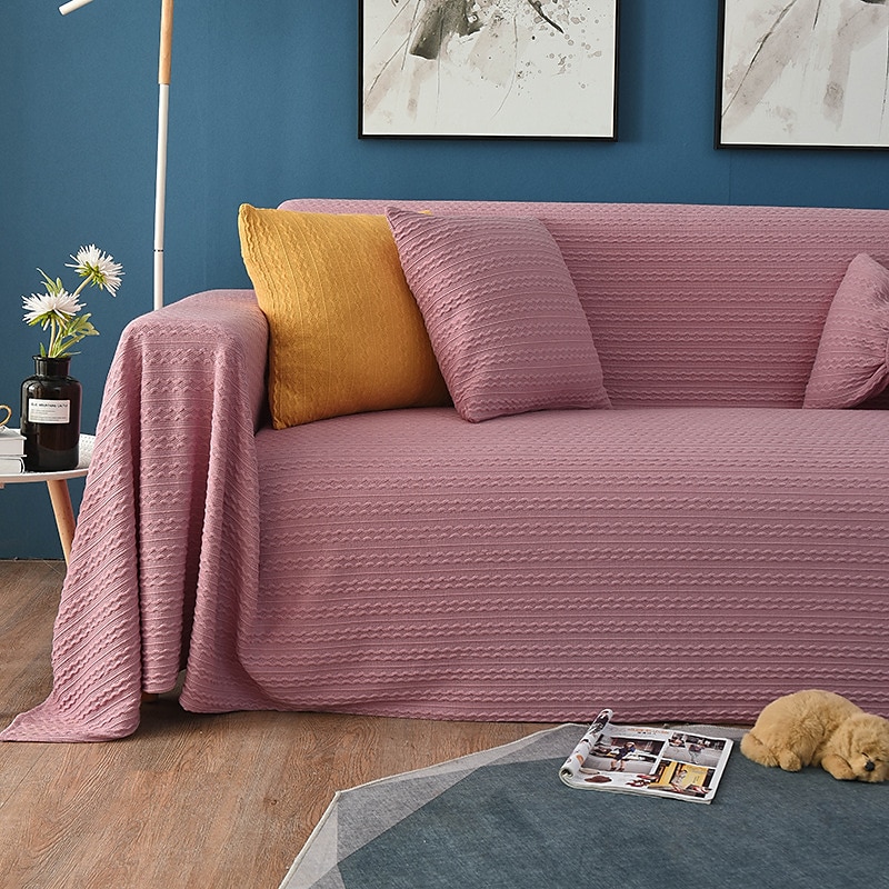 Sofa Cover Sofa Blanket Solid Color Couch Cover Couch Protector Sofa Throw Cover Washable for Armchair/Loveseat/3 Seater/4 Seater/L Shape Sofa Contemporary Embossed Polyester / Cotton Blend Slipcovers 10
