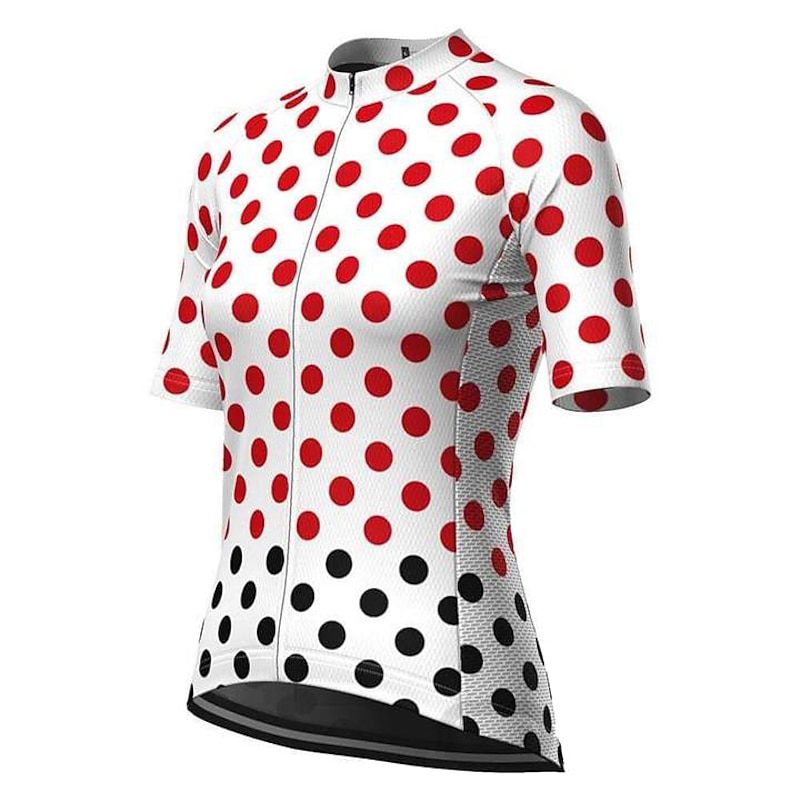 Women's Cycling Jersey Polka Dot Short Sleeve Bike Jersey Top with 3 Rear Pockets Mountain Bike MTB Road Bike Cycling Fast Dry Soft Back Pocket Comfortable Sports White Clothing Apparel3