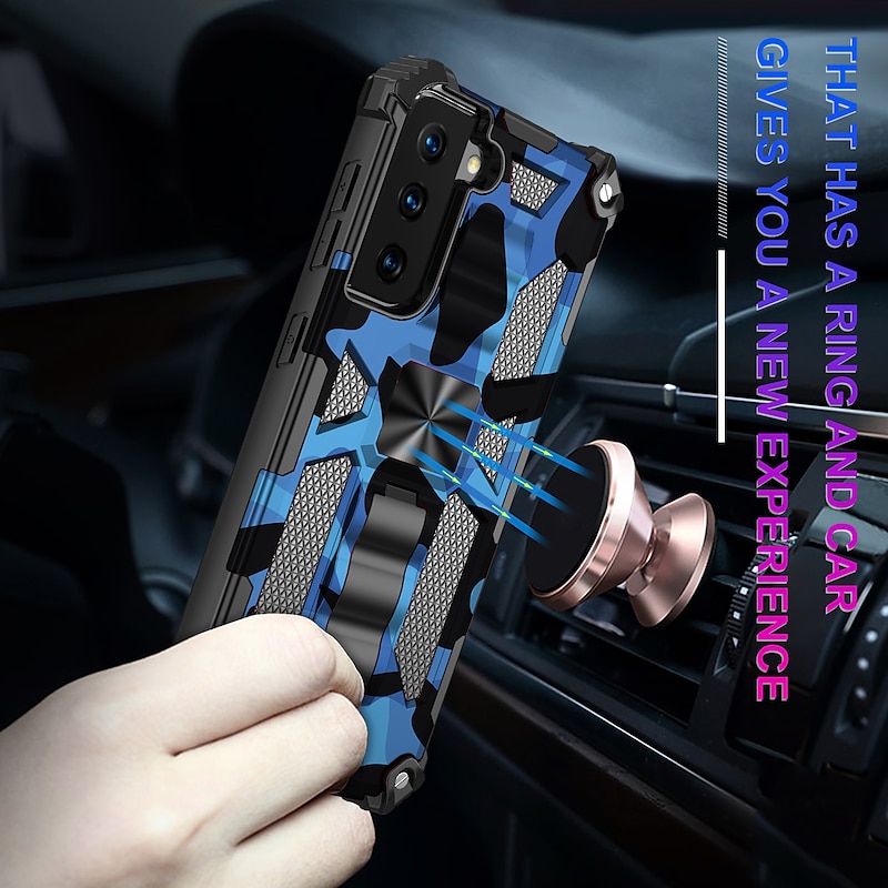 Phone Case For Samsung Galaxy S25 S24 S23 S22 S21 FE S21 Ultra Plus A14 A34 A54 A32 Heavy Duty Full Body Protective Kickstand Military Grade Protection Camouflage TPU4