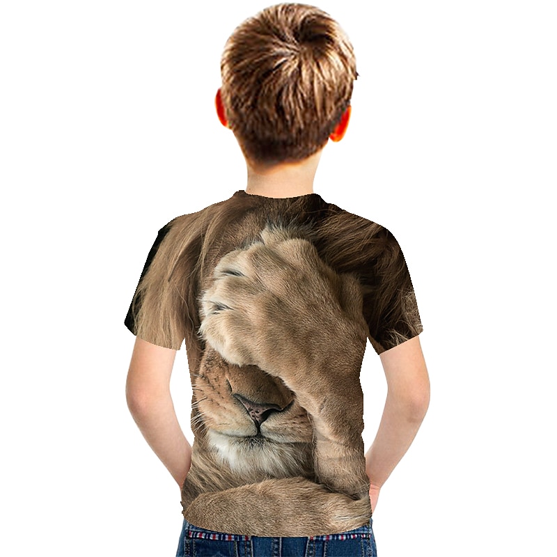 Boys 3D Graphic Animal Tee Short Sleeve 3D Print Summer Active Polyester Rayon Kids 3-12 Years2
