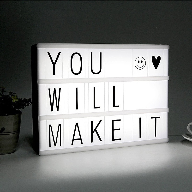 LED Combination Light Box Night Table Desk Lamp DC 5V DIY Letters Symbol Cards Decor USB or Battery Powered Message Boardfor Gift for Boy&Girls4