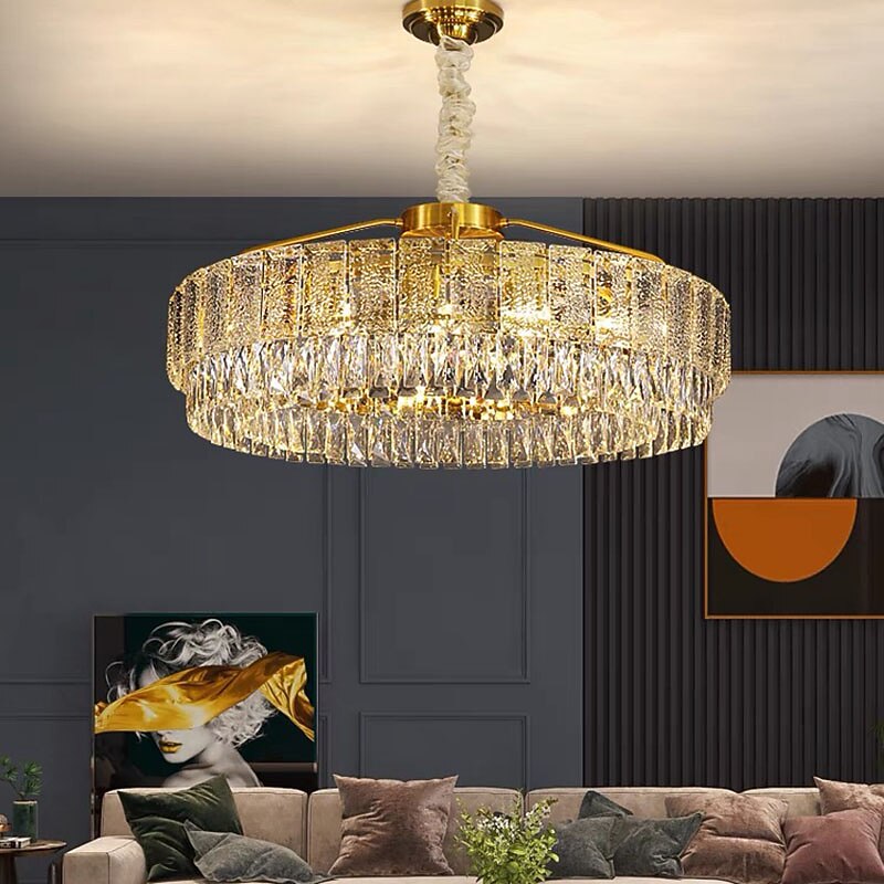 60 cm Crystal Chandelier LED Pendant Light Lantern Desgin Chandelier Metal Electroplated LED 110-120V 220-240V