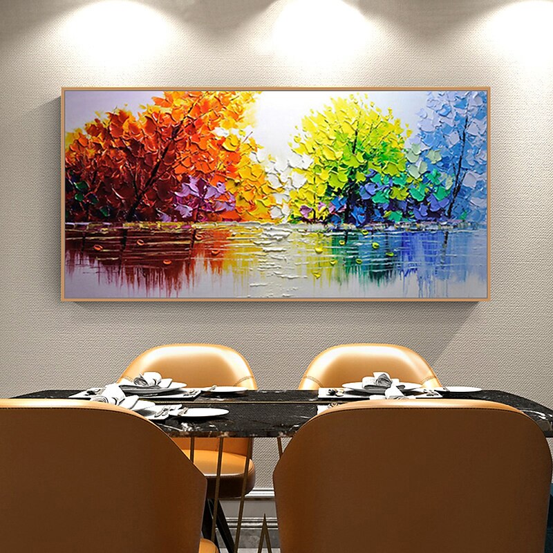 Mintura&amp;reg; Large Size Hand Painted Abstract Trees Landscape Oil Painting On Canvas Modern Pop Art Wall Picture For Home Decoration (Rolled Canvas without Frame)4