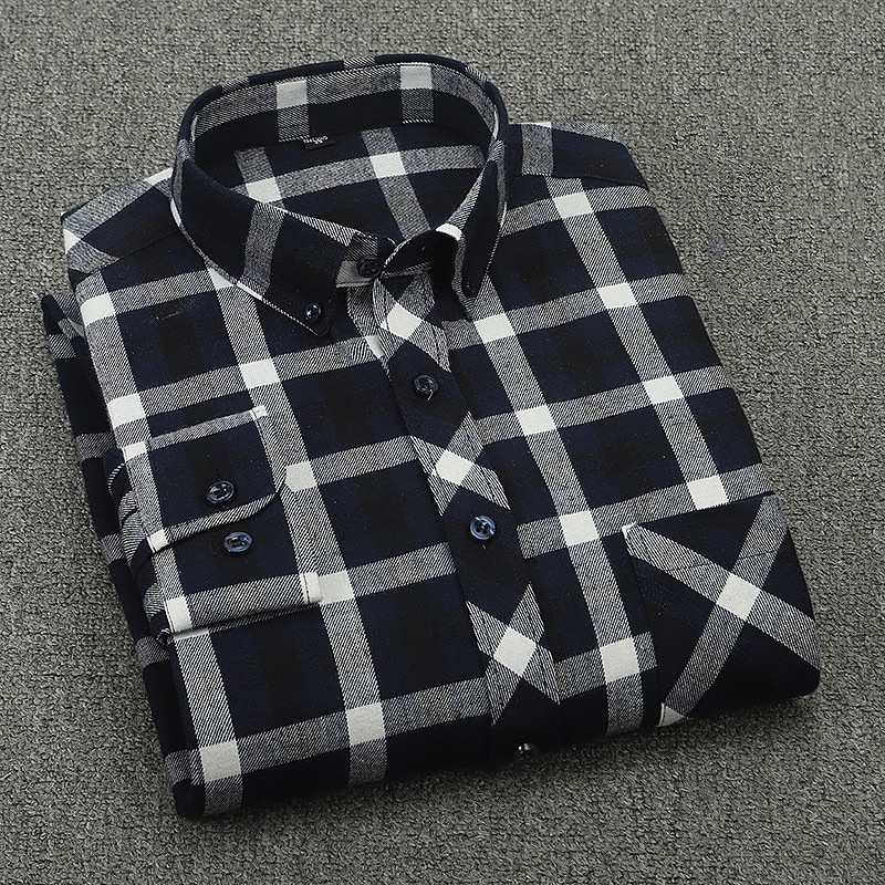 Men's Dress Shirt Plaid Shirt Collared Shirt Button Up Shirt Tartan Wedding WorkWear A B C E Long Sleeve Collar Spring Winter Clothing Apparel Button-Down3