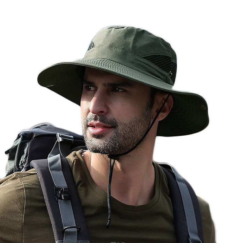 Hiking Hat Sun Hat for Men/Women, Sun Protection Wide Brim Bucket Hat Waterproof Breathable Packable Boonie Hat for Fishing Camping Hiking 23
