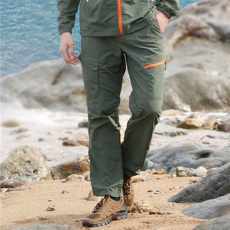 Men's Hiking Pants Trousers Summer Outdoor Waterproof Sunscreen Skin Friendly UV Protection Pants / Trousers Bottoms Black Army Green Hunting Fishing Climbing S M L XL XXL3