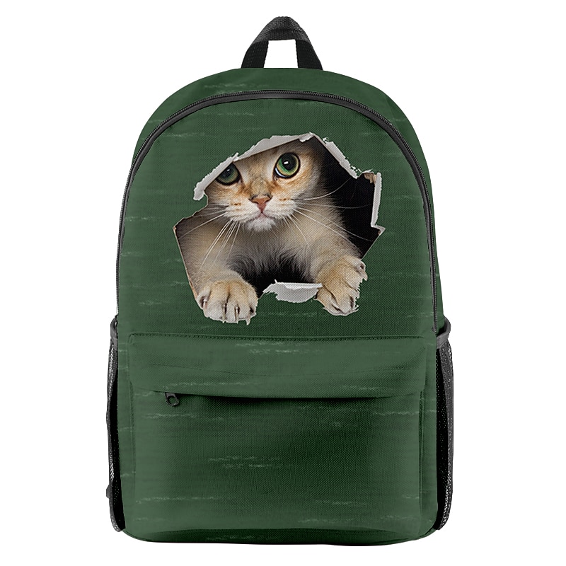 Cute Cat Backpack for Kids and Teens – 3D Peekaboo Cat Print School Bag with Fun Hole Design for Boys and Girls2
