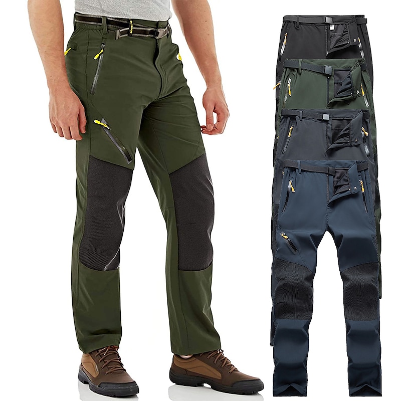 Men's Hiking Pants Trousers Work Pants Military Patchwork Summer Outdoor Waterproof Ripstop Quick Dry Multi Pockets Pants / Trousers Elastic Waist Navy Black Spandex Camping / Hiking Climbing S M L