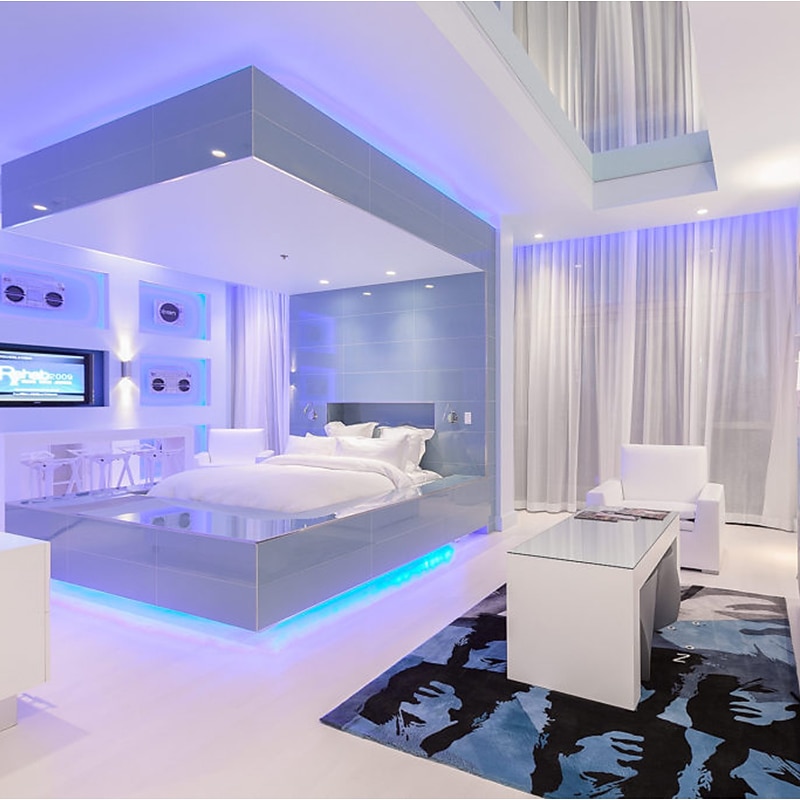 LED Strip Lights (2x5M)10M 32.8ft 2835 RGB 600LEDs 8mm Strips Lighting Flexible Color Changing with 44 Key IR Remote Ideal for Home Kitchen Christmas TV Back Lights DC 12V3