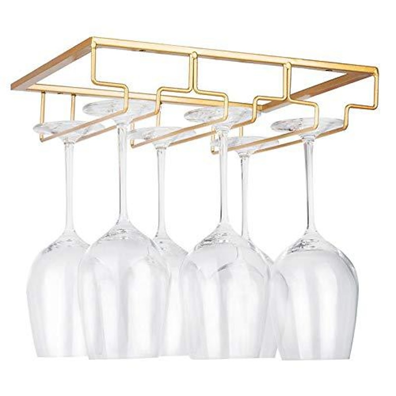 Wine Glass Rack Upside Down Wine Cabinet Goblet 3 to 5 Slot Wine Storage for Cabinet Shelf Hanger4