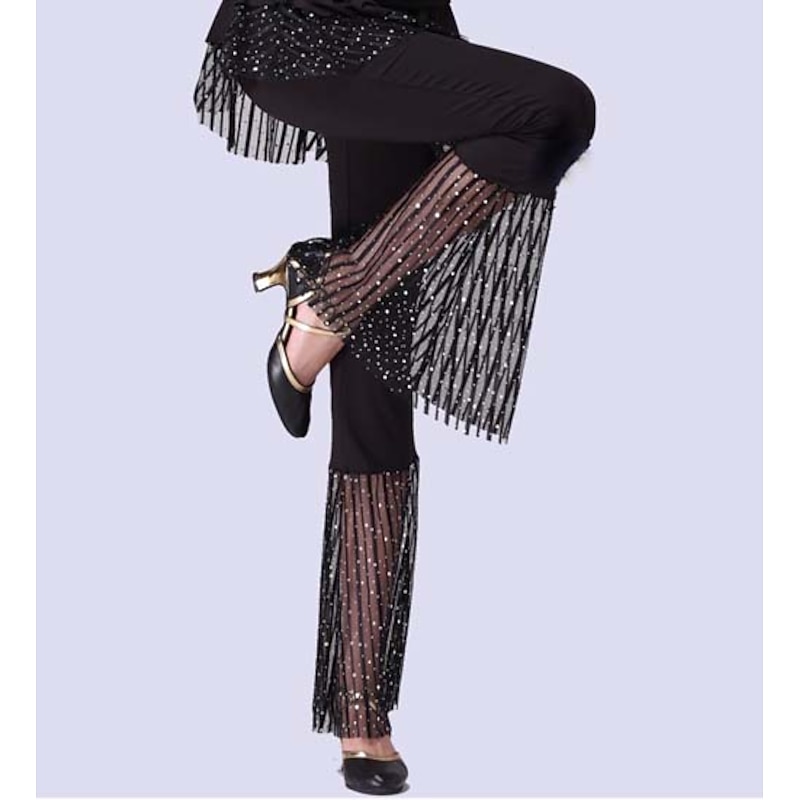 Ballroom Dance Pants Solid Tulle Women's Training Performance High Tulle Terylene3