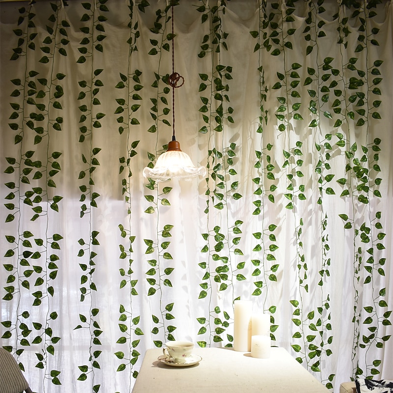 12Pcs 220Cm/87“ Artificial Plants Vine Wall Decor Wedding Party Decorative Artificial Leaves Greenery Artificial Hanging Plants For Wedding Wall Decor, Party Room Decor4