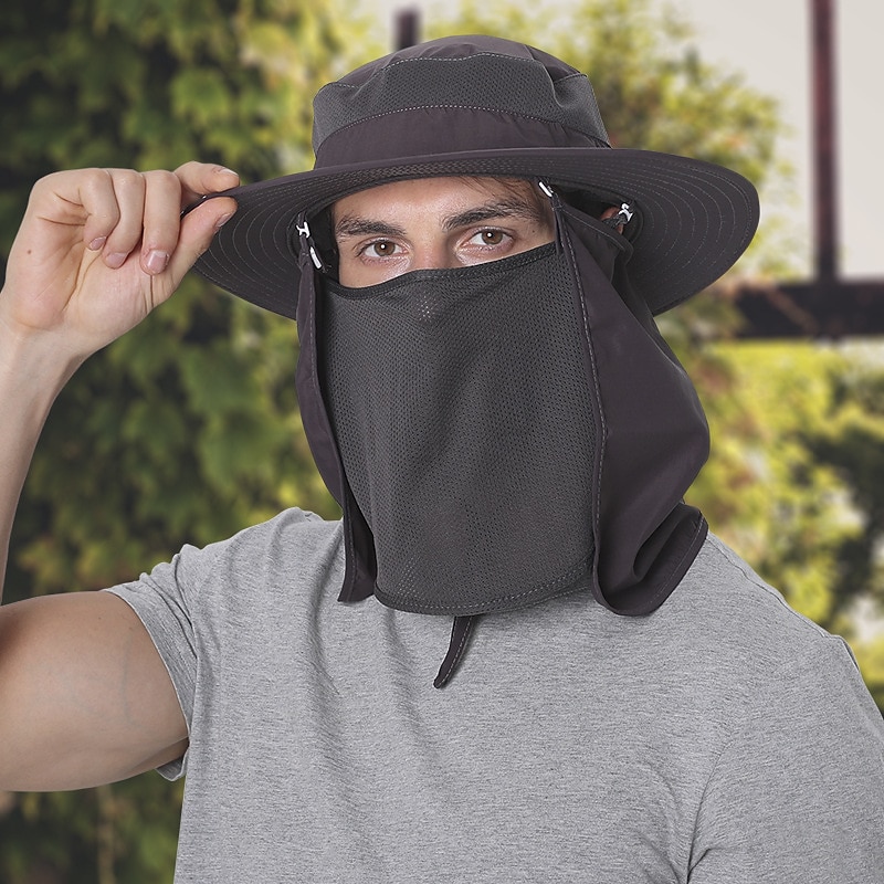 Adults' Wide Brim Sun Hat Bucket Hat with Neck Face Flap Cover UV Protection Anti-Mosquito Hat for Fishing Hiking Outdoor2