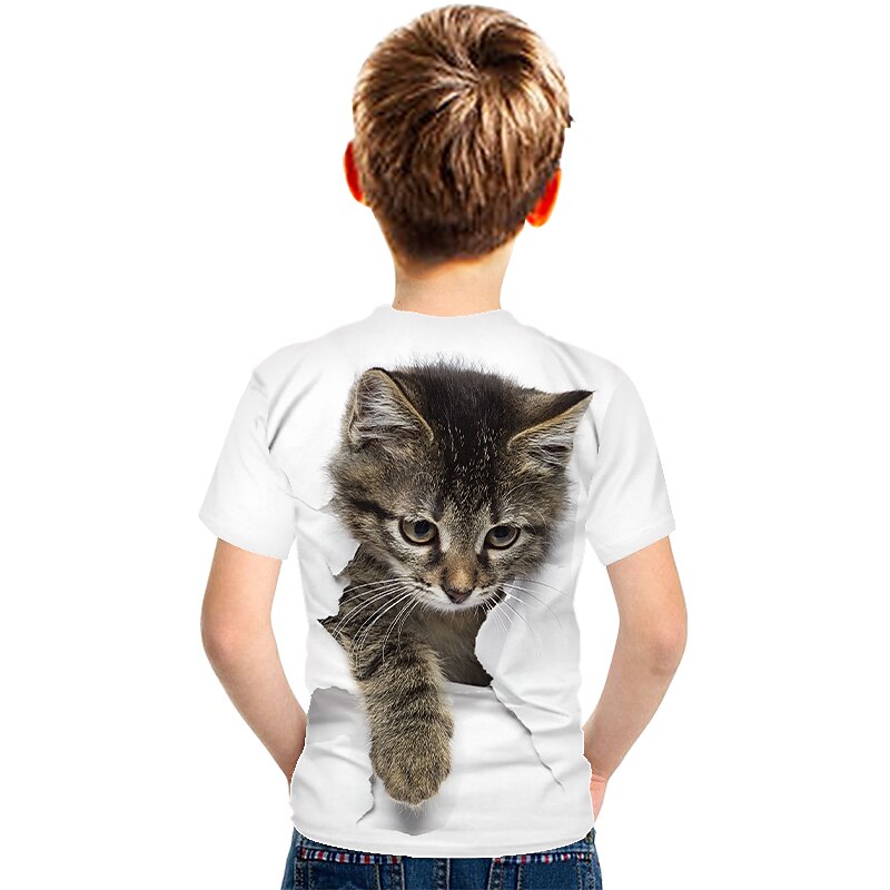 Boys 3D Graphic Animal 3D Print T shirt Tee Short Sleeve 3D Print Summer Active Cute Basic Kids 3-12 Years School2