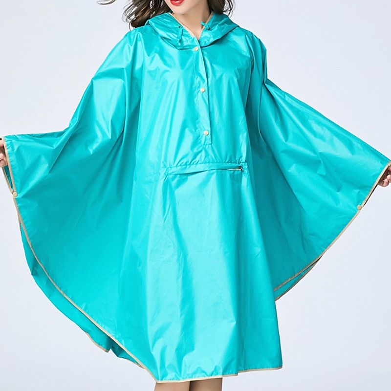 Men's Women's Rain Poncho Waterproof Hiking Jacket Rain Jacket Outdoor Waterproof Windproof Quick Dry Lightweight Raincoat Poncho Top Fishing Climbing Beach Black Yellow Royal Blue Blue3