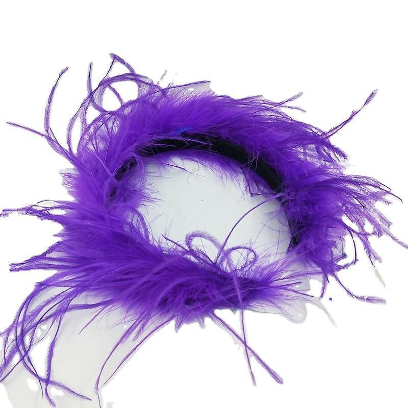 Female Cute White Feather Headband Star Bride Hair Accessories Ins Antique Headdress2