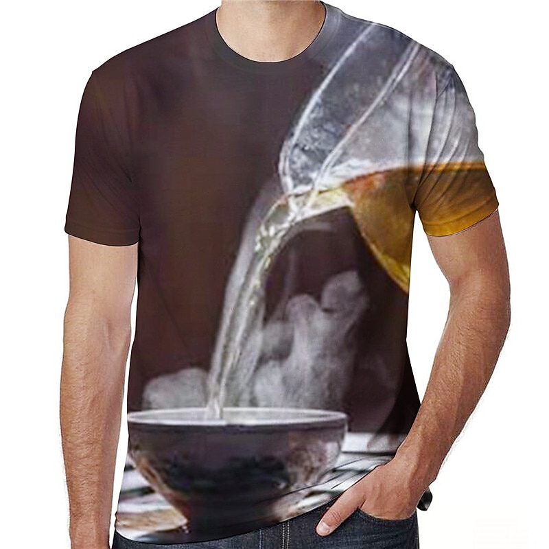 Men's Plus Size Shirt Big and Tall Graphic Round Neck Short Sleeve Summer Designer Basic Big and Tall Going out Weekend Tops4