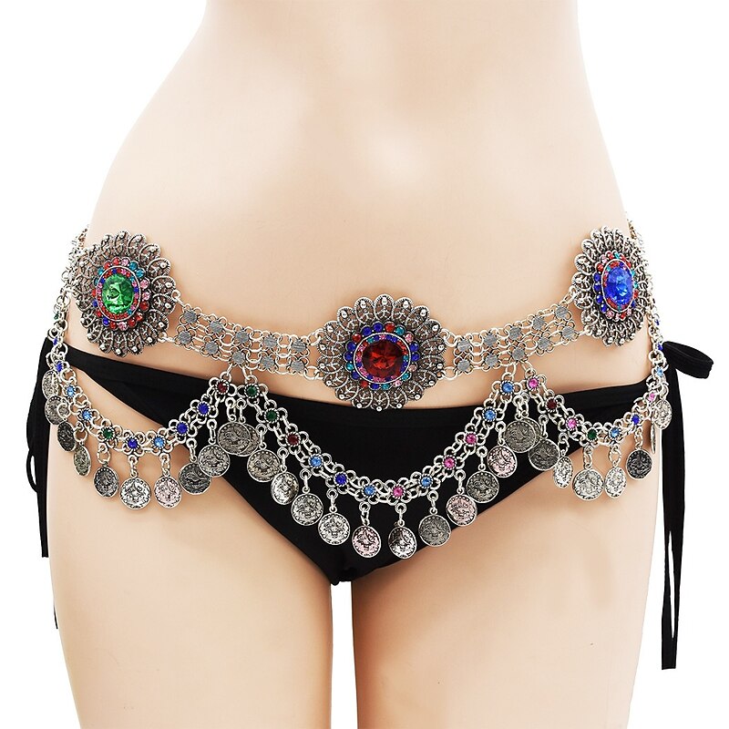 Belly Dance Waist Accessory Tassel Women's Performance Theme Party Metal2