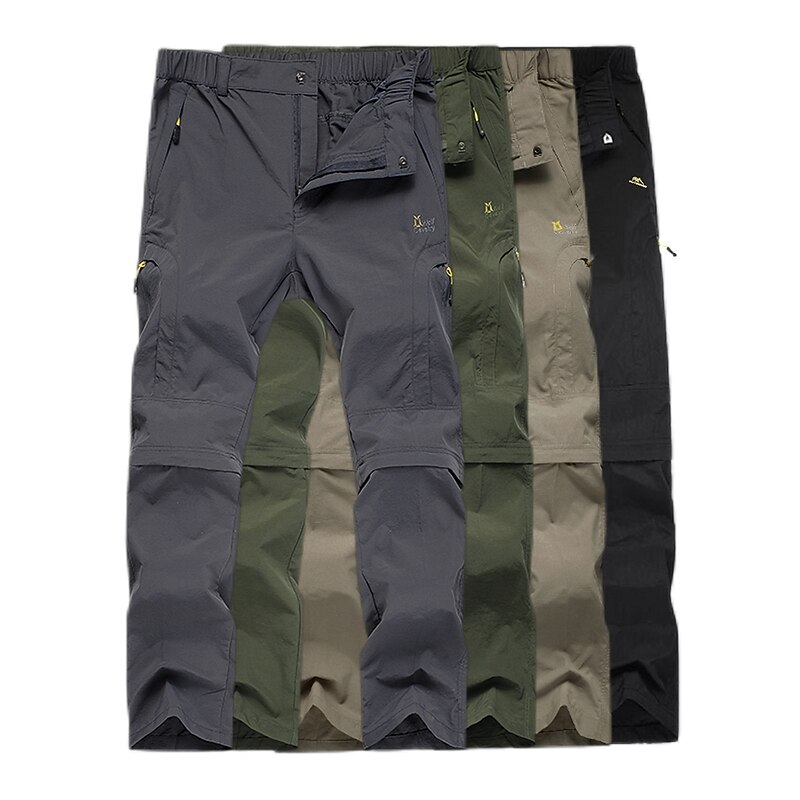 Women's Convertible Zip Off Pants Hiking Pants Trousers Summer Outdoor Quick Dry Sweat wicking Wear Resistance Scratch Resistant Pants / Trousers Bottoms Elastic Waist Dark Grey Black Hunting Fishing