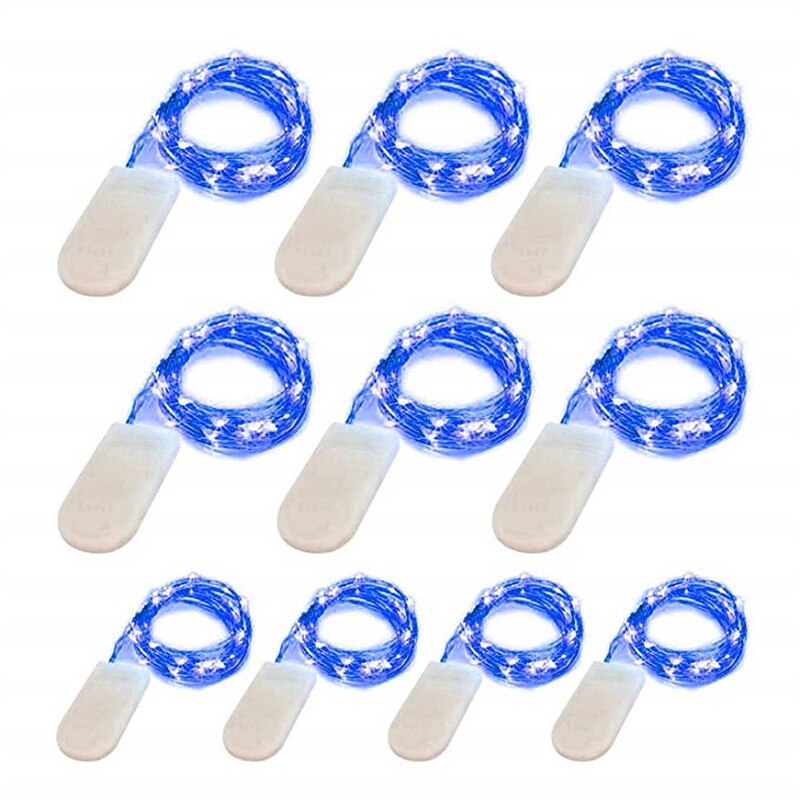 1m String Lights 10 LEDs 10pcs 1pc Blue Christmas New Year's Waterproof Party Decorative Batteries Powered2