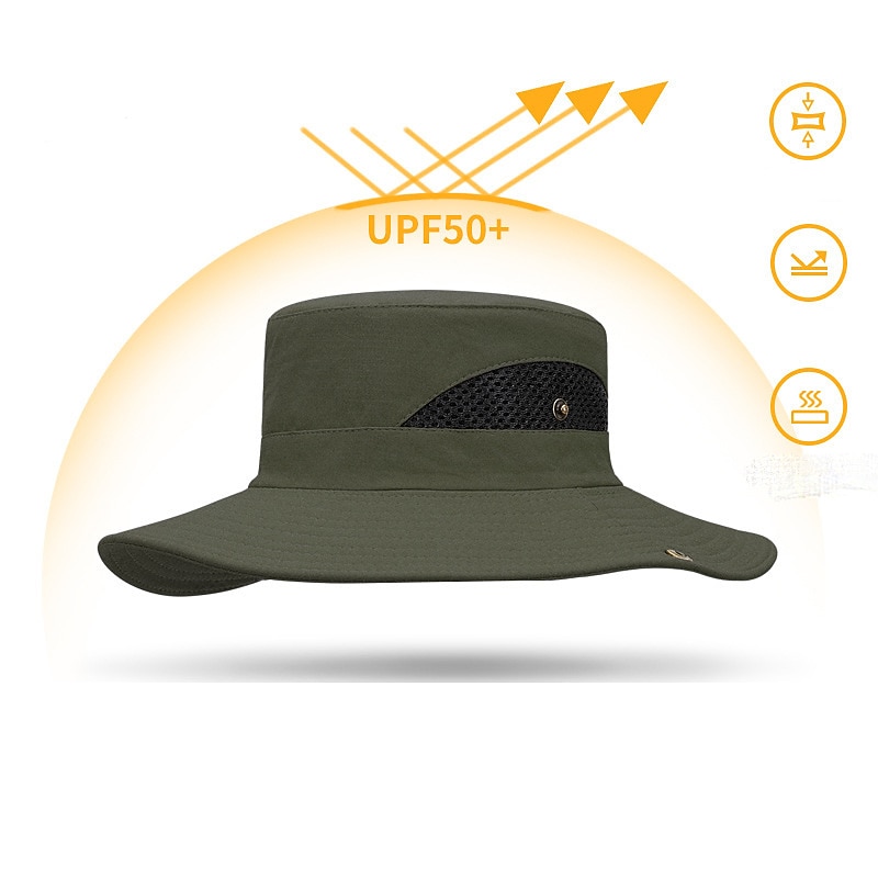 Hiking Hat Sun Hat for Men/Women, Sun Protection Wide Brim Bucket Hat Waterproof Breathable Packable Boonie Hat for Fishing Camping Hiking4