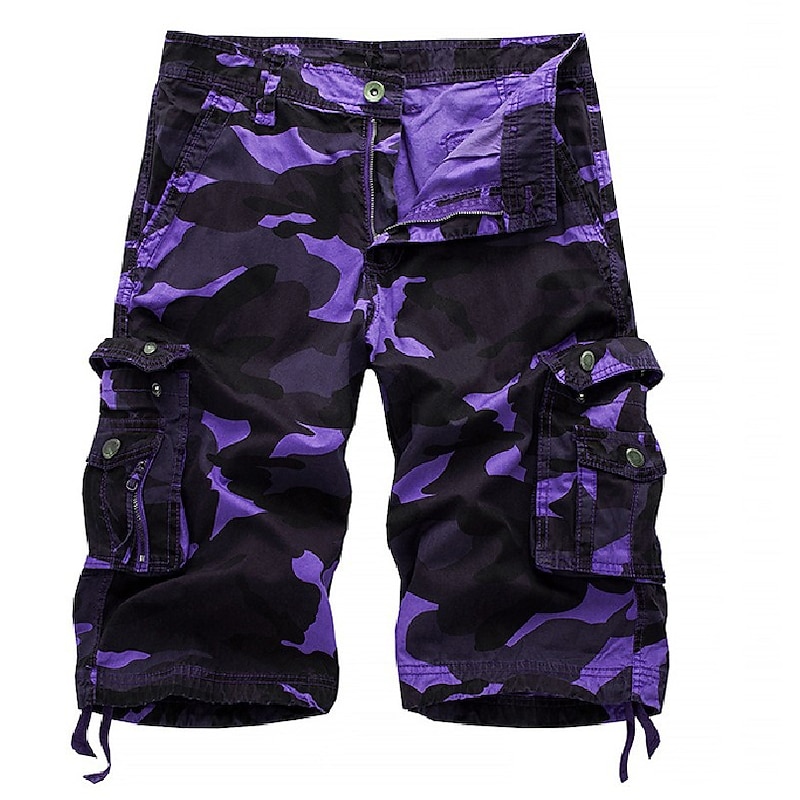 Men's Cargo Shorts Hiking Shorts Pocket Multi Pocket Camouflage Comfort Outdoor Short Casual Sports Cargo Shorts Chino Camouflage Red Yellow camouflage Inelastic4