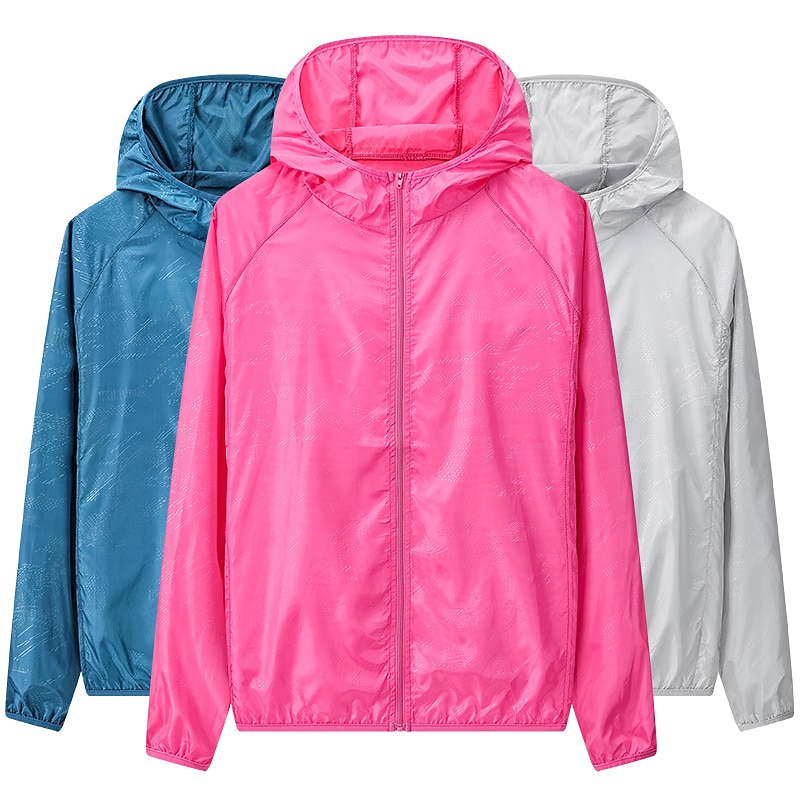 Men's Women's Windbreaker Running Skin Jacket Pocket Full Zip Long Sleeve Jacket Athletic Athleisure Fall Solid Colored Waterproof UV Sun Protection Windproof Quick Dry Walking Jogging Running2