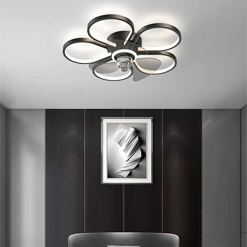 50 cm LED Ceiling Fan Light Includes Dimmable Version Geometric Shape Flower Design Ceiling Fan Metal Artistic Style Stylish Painted Finishes LED Modern 220-240V3