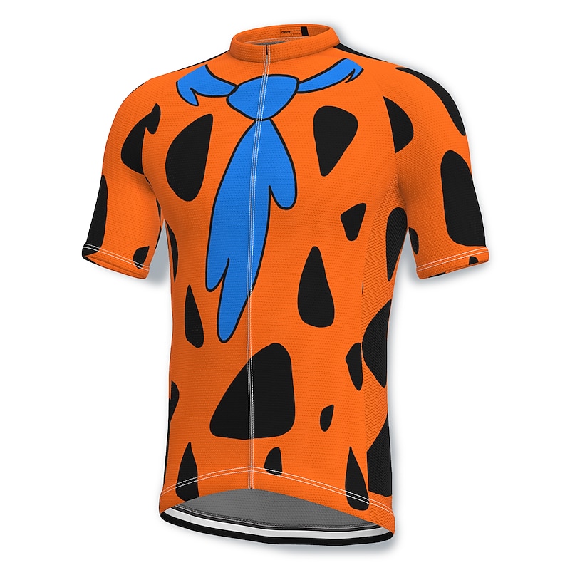 Men's Cycling Jersey Graphic Patterned Funny Short Sleeve Bike Jersey Top with 3 Rear Pockets Mountain Bike MTB Road Bike Cycling Quick Dry Soft Reflective Strips Back Pocket Sports Yellow Blue Orange