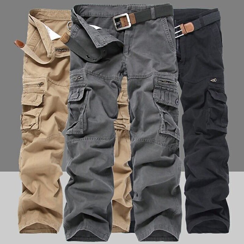 Men's Cargo Pants Hiking Pants Trousers Work Pants Camo Summer Spring Winter Outdoor Ripstop Soft Wear Resistance Breathable Pants / Trousers Bottoms Dark Grey Black Cotton Hunting Fishing Climbing2